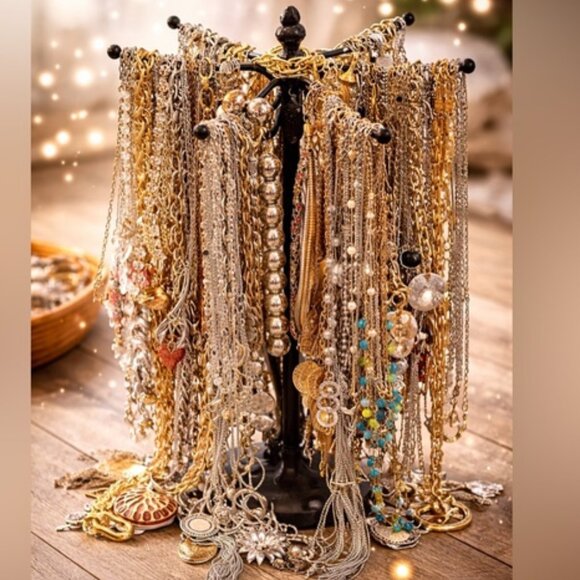 BDJ Jewelry - 2 lb Discovery Lot Unsearched Vintage Jewelry Mix Wearable Craft Art Fun Find